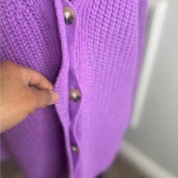 VINCE. 
Sculpted Sleeve Cardigan - Lavender Knit Women's Sweater - Picture 9 of 11